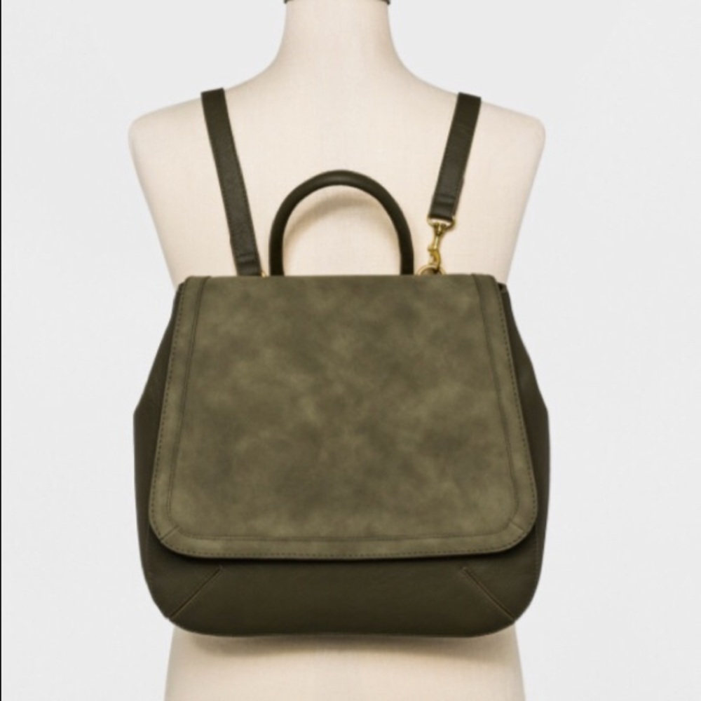Flap Convertible Backpack-Olive